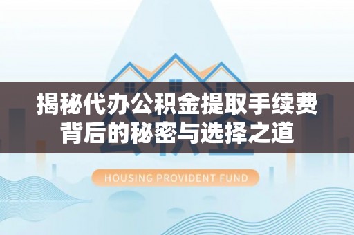 竹山揭秘代办公积金提取手续费背后的秘密与选择之道